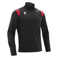 Gange 1/4 Zip Top BLK/RED S Teknisk treningsgenser - Unisex